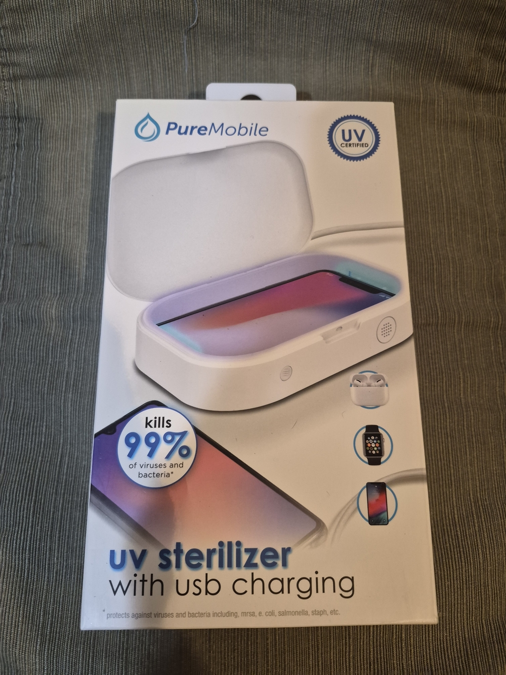 White UV Sterilizer with USB Charging